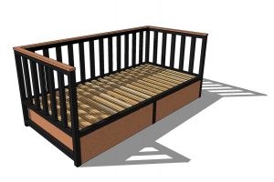 Кровать в детскую комнату из металла